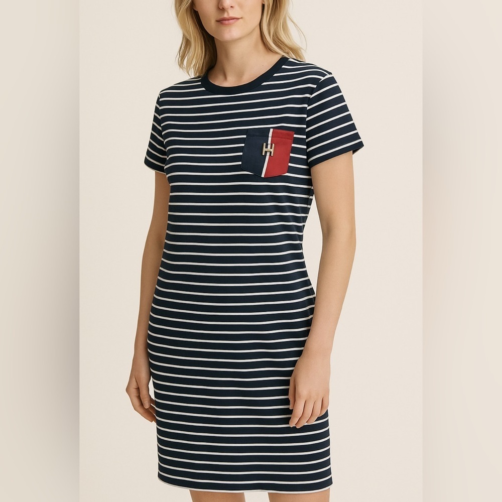 🌊 Nautical Chic Tommy Hilfiger Dress | Striped Perfection in Navy‎ & White ⚓️